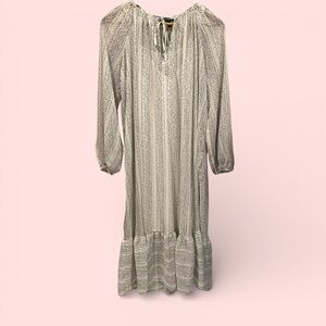 Dreamy creamy stripe shimmer boho ruffle peasant maxi dress Banana Republic